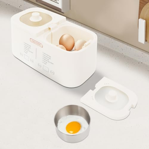 ieLsngai Eierkocher Eierkocher 8 Eier 550W, 6 Arten von Kochmodi für Eier, Fortkochstufe, Lebensmittelgrade Silikon, mit automatischer Abschaltfunktion