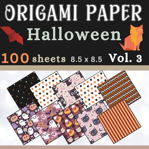 Origami Paper Halloween: Halloween Themed decorative sheets for origami , scrapbooking, and creative projects.
