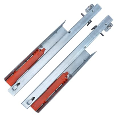 Under-Mount Drawer Slides, 1 Pair Rebound Press Push to Open, 500mm (20in) Heavy Duty for Kitchen & Bathroom Cabinets, Max Load 25kg, Smooth Glide Drawer System