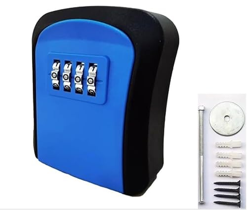 Schlüsselkasten zur Wandmontage, großer Schlüsselsafe für Zuhause und Büro, sichere Schlüsselbox (blau)