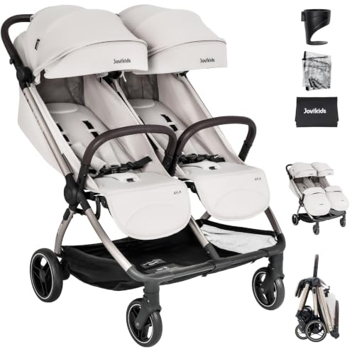 Jovikids Ayla Twins Travel Stroller, Dawn Beige