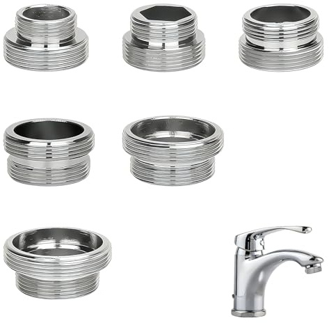 NIVRAIN 6 Pezzi Adattatore Rubinetto Cucina M22, Filettatura Esterna Raccordo per Rubinetto in Ottone Cromato, Adatto per Collegare Rubinetti da Cucina, Tubi da Giardino, Filtri e Aeratori (A)