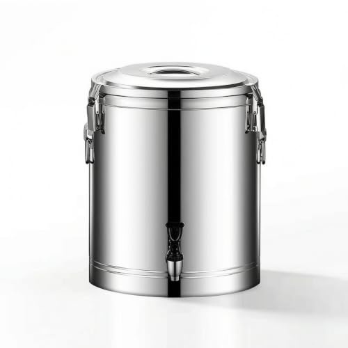 DEVNWIGMO Distributeur de Boissons Isotherme Récipient à Soupe Conteneur Alimentaire Seau Thermique Corps Multicouche Acier Inoxydable Étanche pour Service, 50L, Avec Robinet