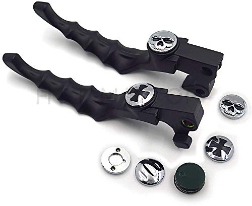 XKH- Motorcycle Parts Brake Clutch Hand Lever Compatible with Sportster 1200 883 883R Forty Eight Seventy Two Black Levers with Black Zumbie Cross Groove Covers [B00Y44ICNK]