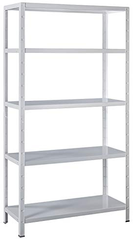 Schulte Regalwelt Steckregal mit 5 PowerMAX Fachböden, 85 kg Tragkraft, 200x100x35 cm (HxBxT), weiß, Lagerregal, Werkstattregal, Kellerregal, Garagenregal, Metallregal | 200x100x35 cm (HxBxT), weiß, Lagerregal, Werkstattregal, Kellerregal, Garagenregal, Metallregal