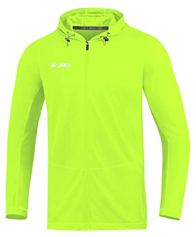 JAKO Giacca da uomo Run 2.0 con cappuccio, Uomo, Con cappuccio, 6875, verde fluo, S