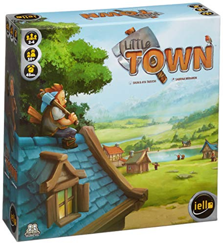 IELLO, Little Town Spiel, Worker Placement Familienspiel, Strategiespiel mit Städtebau, abwechslungsreicher Spielplan, einfache Regeln, spiel ab 10, Für 2–4 Spieler ab 10 Jahren