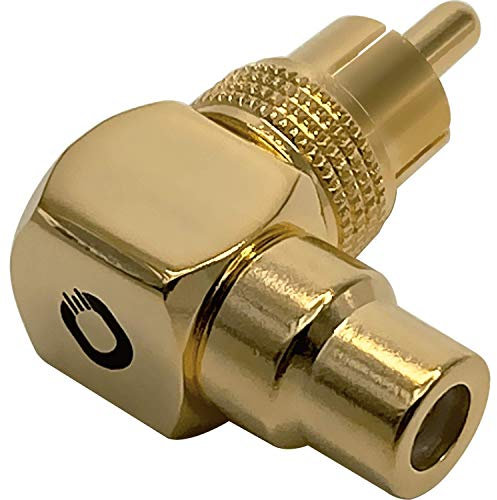 OEHLBACH Sound-AD 90 - Adattatore angolare RCA 90° (spina angolare su connettore RC), placcato oro 24 K, alta sicurezza di contatto, 2 pezzi