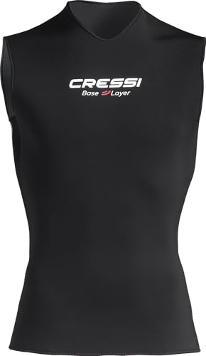 Cressi Base Layer Lady Core Vest 2.5mm - Traje Interior de Buceo in Neopreno 2.5mm para Mujeres, Negro, M
