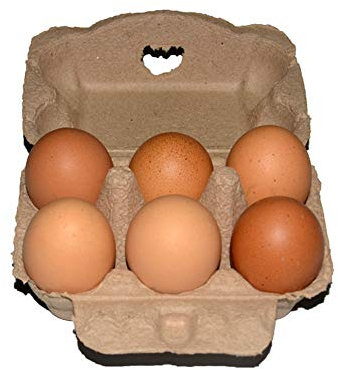 Eierkartons mit Hühnermotiv, biologisch abbaubar, Grau, für 6 Eier
