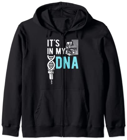 It's In My DNA CNC Machining Milling Turning Chisel Zip Hoodie