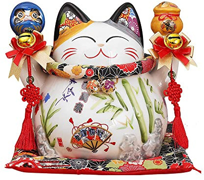 20,8 cm Keramik-Glückskatze Maneki Neko Glückskatze Feng Shui Basteln Spardose Heimdekoration
