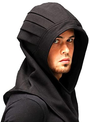 SIC HOODS Mortal Ninja Black Combat Hood Samurai Maske Skorpion Kostüm Sub Zero Cosplay .., Schwarz, One size