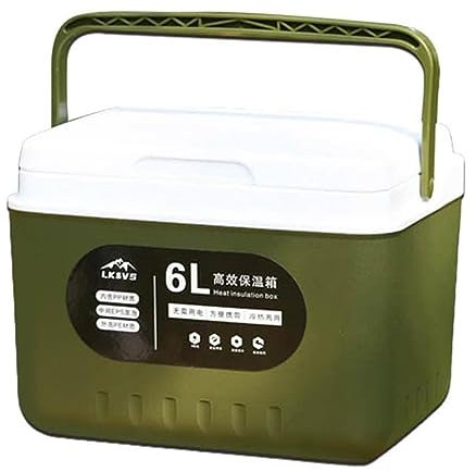 Tragbare Eisbox, 6/9L Isolierte Eiskühler Wärmedämmung Kühlbox Mehrschichtige Persönliche Eistruhe Tragbare Eiskühler für Reisen Strand Camping (6L)