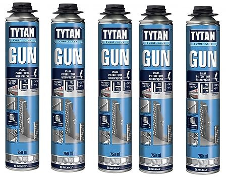 Tytan Mousse de montage sans émissions MDI – Plus de sécurité au travail | Mousse pistolet | Formule à faible expansion | Mousse 1 ligne pour l'industrie de la construction | Montage d'étanchéité, de