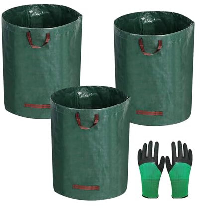 GartenabfallsäCke 3 stücke Große Kapazität Gartenbeutel mit wiederverwendbarem blattem Blatt Sack Mülleimer Dose Faltbare Garten Müllabfall Sammlung Aufbewahrungstasche Gartensack