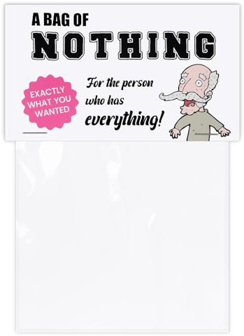 Geiserailie Funny Gift of Nothing Bag Hilarious Joke for the Person Who Has Everything Birthday Christmas Stocking Filler Secret Fun Xmas Prank Useless Gift for Men Women Family Friend