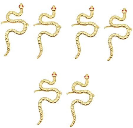 PRETYZOOM 6 STK Tierische Schlange Serviettenringe Halloween-Serviettenring goldene Gardinenringe Serviettenhalter streudekor Halloween Tiere Geschirr Serviettenringe Hotelserviettendekor