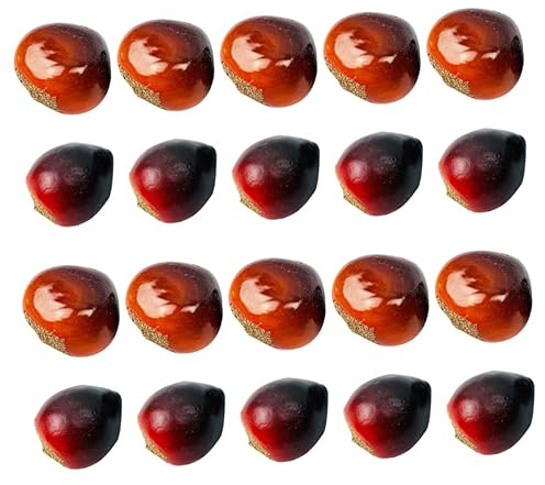 Schaumstoff Künstliche Kastanien, 20 Stück, Deko | Fotoprop für Modelllandschaften, Leicht und Unbedenklich Verarbeitet, Kreative Herbstdekoration Zufälliger Stil