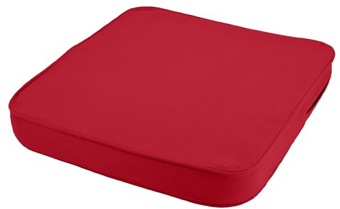 Stylelex Orthopädisches Sitzkissen Minimalist - 100% Baumwolle mit Kaltschaum-Schaumstoff - Qualitatives Stuhlkissen - Feste Qualität - Waschbar (1, Rot, 45x45x6cm)