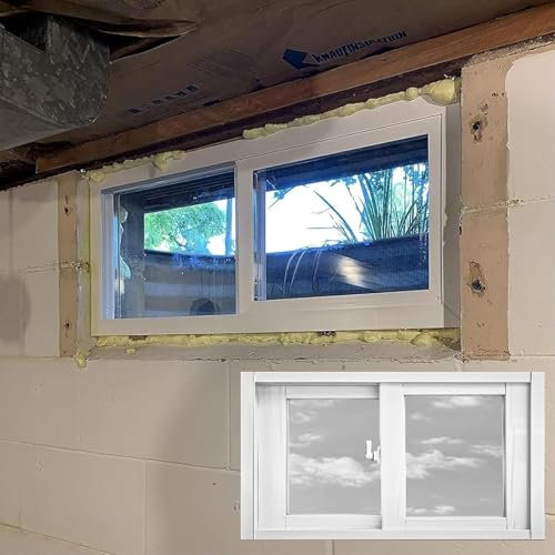 20 24 28 32 36 40 44 48 50 Zoll Breites Kleines Kellerfenster, Ersatz-Haushaltsfenster Für Badezimmer Schuppen Hühnerstall, Horizontales Schiebefenster, Weiß (B X H 38 X 18 Zoll 95 X