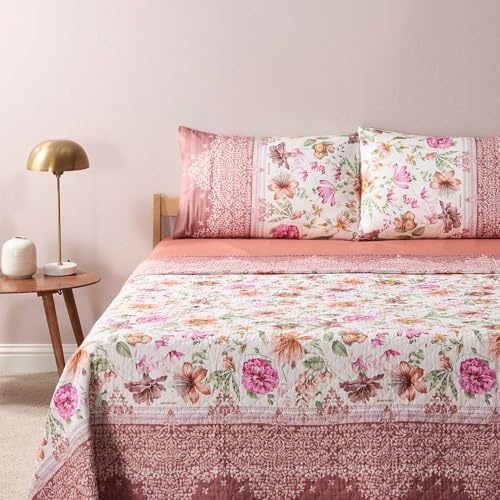 Bassetti Casablanca Tagesdecke aus 100% Baumwolle in der Farbe Rosa P1, Maße: 265x255 cm - 9332277