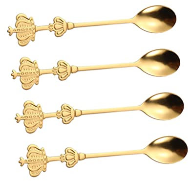 CHICAMPERA 4piezas Cucharas De Café De Acero Inoxidable Creativas De Diseño De Para Té Caliente y Postres Para Bodas y Eventos