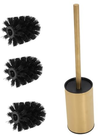 HAPINARY Cepillo para Inodoro con Mango y Soporte Montable De Repuestos Cepillo De Baño De Acero Inoxidable Limpieza Práctica Baños Hoteles y Oficinas
