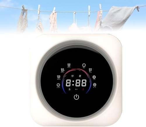 Lissontine Lavadora De Ropa Interior,Mini Lavadora De Calcetines Pequeña Totalmente Automática De 3.5l, Lavadora Portátil, Lavadora Eléctrica Compacta De Pared con Secadora Giratoria Desktop