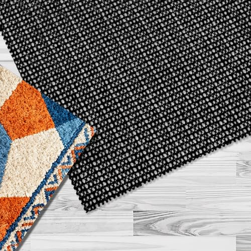 Alfombrilla Antideslizante 48 x 76 cm Protección contra El Deslizamiento Base Antideslizante Alfombra Multiusos para Paletas, Estantes, Cajones, Colchones, Sofás, Negro