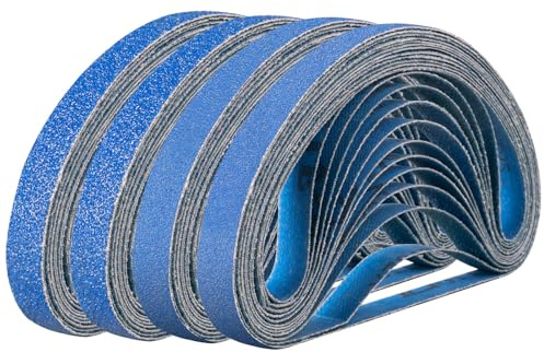 Sruhrak 48 Stück Schleifband 13 x 457 mm Körnung 40/60/80/120/180/240/400 | Zirkoniumkorund Schleifbänder für Bandschleifer zum Schleifen, Entrosten, Schärfen und Feilen