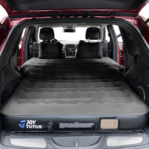 JOYTUTUS Materasso gonfiabile per SUV per auto all'aperto, campeggio, morbido floccaggio e superficie Oxford extra spessa, materasso ad aria per SUV, letto da campeggio con pompa ad aria integrata