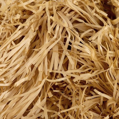 MOUYAT 1 kg brunt strimlat silkespapper, strimlat papper för presentaskar, korg strimlat papper för presentdekoration, korgfyllning