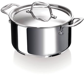 Beka Chef - Faitout Inox 18/10 - 26 cm - Tous Feux Compatible Induction - Marmite Avec Couvercle en Acier Inoxydable