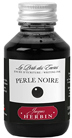 Jacques Herbin 17009T - Flacone d'inchiostro per scrittura 100ml - penna, roller - Perla nera