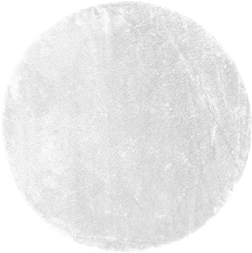 andiamo Fluffy White 120 cm Round Lambskin Faux Fur Rug