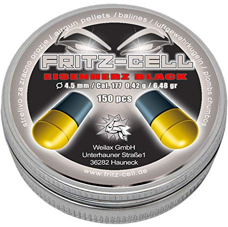 Fritz-Cell Diabolos 4,5 mm Rundkopf Eisenherz Black Luftgewehr – 150 Stück