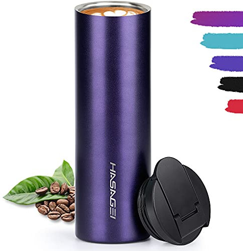 HASAGEI Travel Mug, Insulated Coffee Mug for Hot and Cold Drinks, Reusable Coffee Cup with Leakproof Lid Vacuum Stainless Steel Bottle for Coffee and Tea ((Nevy Blue 500ML)