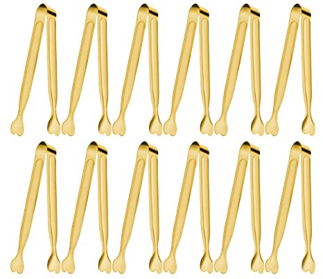 Serving Tongs, Anytrp 12-Packs Stainless Steel Sugar Tongs, 5.3inch Small Tong Kitchen Appetizers Tong for Serving Food, Buffets, Coffee Bar, Tea Party, Desserts Party and Ice Bucket