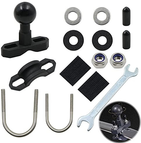 Moto Boule Support Telephone U-Boulons - Adaptateur Bille Base Compatible de Téléphone pour Vélo et Rotule Mount avec Supports Ram Portable Vélo, VTT 1 Pc, Aluminium 1 (1)