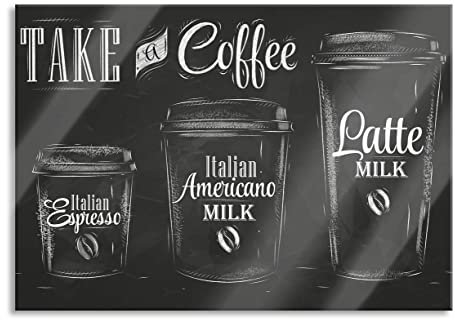 Pixxprint Glasbild, Wandbild aus Echtglas, Take a Coffee Kaffee Speziale, 60x40 cm, inkl. Aufhängung und Abstandshalter