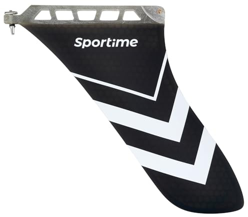 Sportime SUP Finne Premium | Richtungsstabilität, sehr leicht, steif, sechseckiger Schaumkern | Für US Box Finnenkasten | Schwarz | Gewichtreduziert, SUP Zubehör
