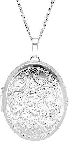 trendor Damen-Halskette mit großem Medaillon 925 Silber 15550 | zauberhafter Schmuck, Halsschmuck für Frauen, tolle Geschenkidee,