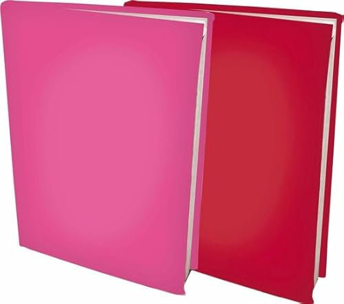 Dehnbare Buchhüllen A4 - Rosa und Rot - 6 Stück
