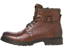 JACK & JONES Jfwdexter Leather Boot Sn Botines con cordones para hombre, Color marrón., 45 EU