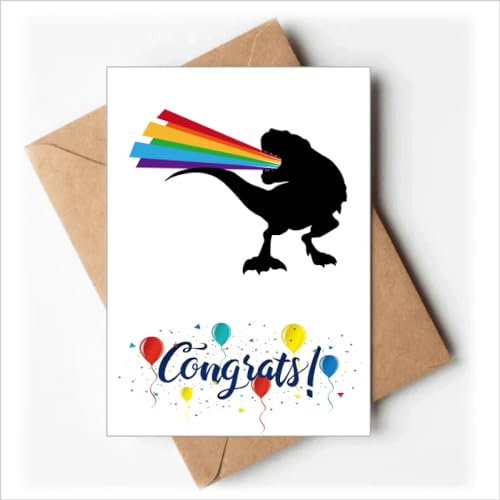 Regenbogenbrunnen Dinosaurier Rückseite Hochzeitskarten Glückwunsch Gruß Umschläge