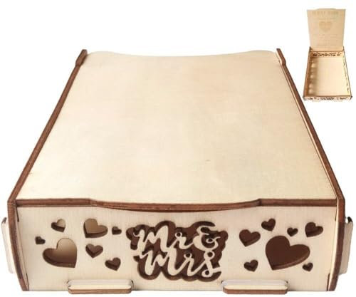 AMOYER DIY Holzhöhe Hochzeitskarten Box Geschenke Aufbewahrung Hülle Hochzeitsfeier Vorräte
