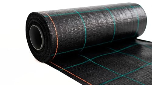 EraGreen Tissu à bandes 100g/m² (50m x 2,0m) bâche anti-mauvaises herbes résistante à la déchirure, tissu de sol, film tissé, bâche de jardin, paddock, perméable à l'eau, résistant aux UV
