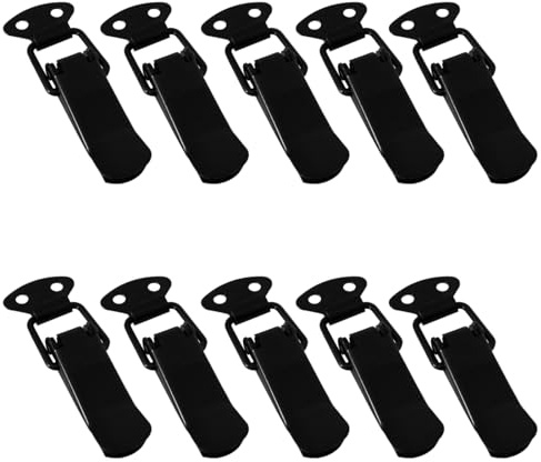 SOTECH 10 pezzi Serrature a tensionamento LATCH nero 78 mm morsetto | a ginocchiera chiusura a leva per cassette degli attrezzi, cassapanche, tavoli, armadi