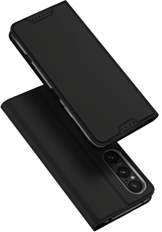 zZjoOoj Mobile Phone Case for Sony Xperia 1 VI Flip Cases (No for Magnetic Closure), Premium Qualität Leder Handyhülle Geld und Kartenhalter,stoßfest, Schwarz